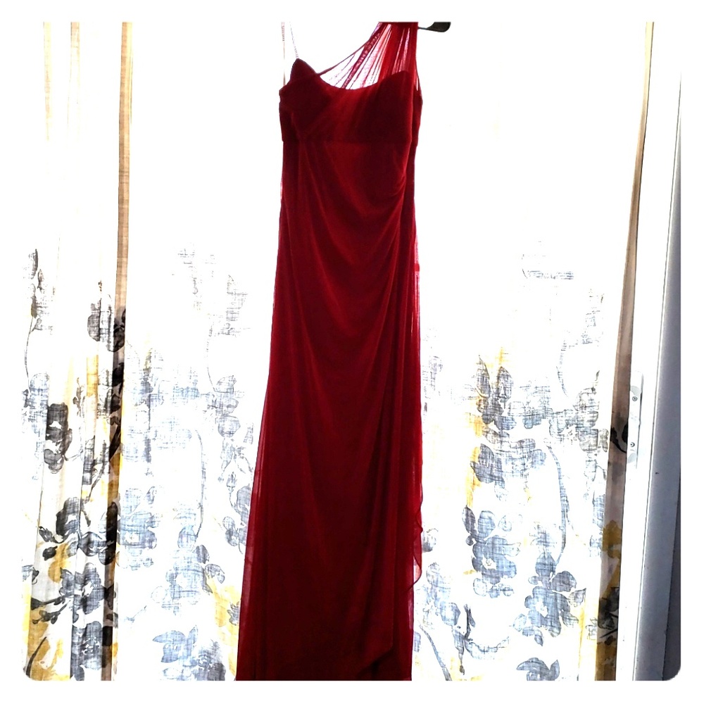 One strap bridesmaids dress